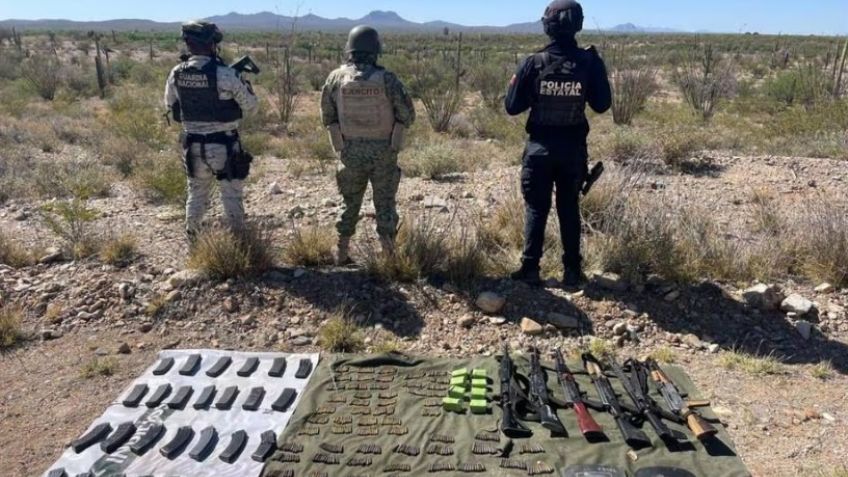 Sonora: Incautan arsenal y armamento de presunta organización criminal en Trincheras