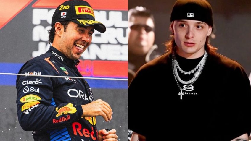 ¡Prefiere a Carlos Rivera! En VIDEO, 'Checo' Pérez le hace el feo a música de Peso Pluma