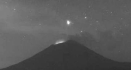 Enorme objeto luminoso en el Popocatépetl es captado por cámaras del Cenapred