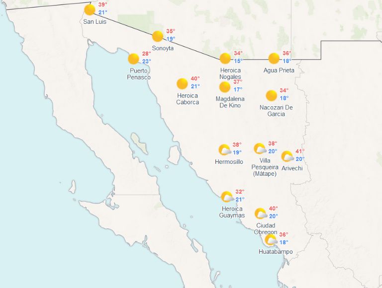 Clima en Sonora de hoy 1 de junio