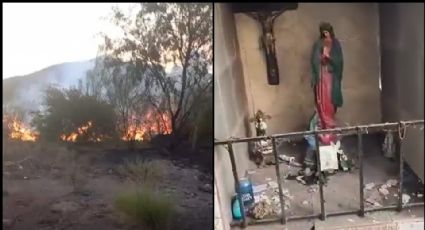 Capilla de la Virgen resulta intacta tras fuerte incendio en Villas del Tular, en Guaymas