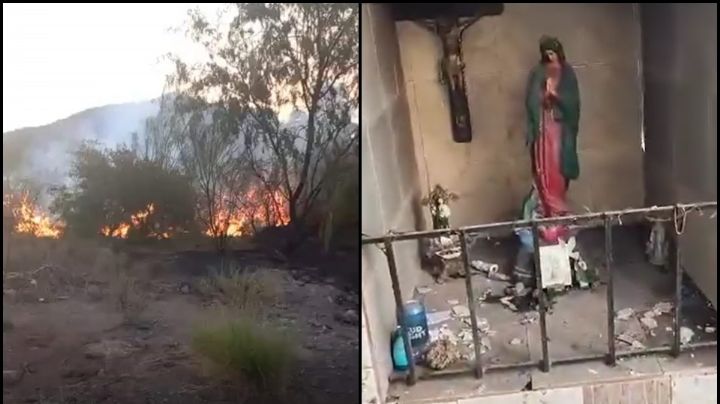 Capilla de la Virgen resulta intacta tras fuerte incendio en Villas del Tular, en Guaymas