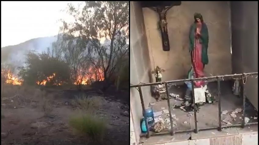 Capilla de la Virgen resulta intacta tras fuerte incendio en Villas del Tular, en Guaymas