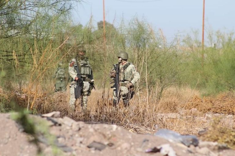 El lugar donde fue encontrados el cuerpo de la víctima en Cajeme