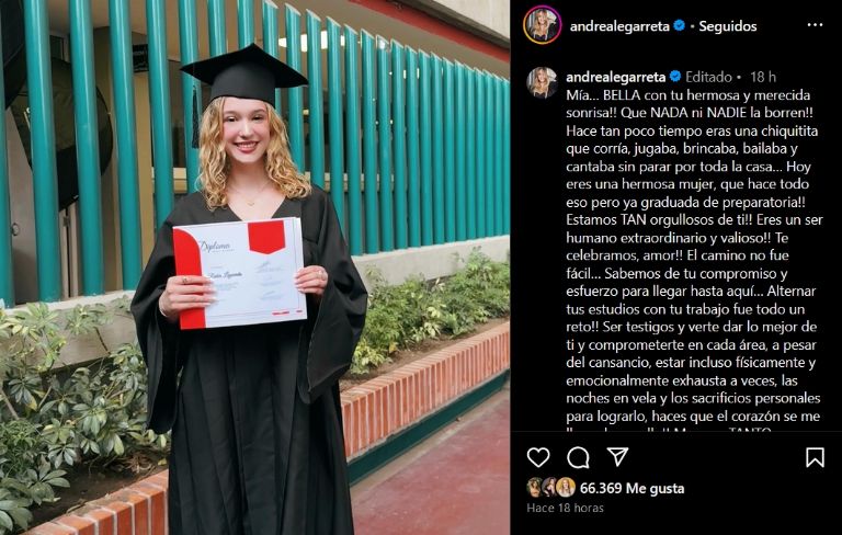 Mía Rubín se gradua de la preparatoria 
