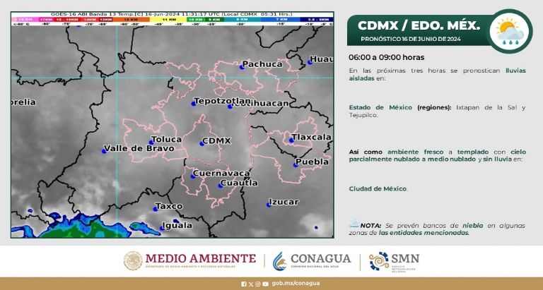 Clima en CDMX hoy 16 de junio