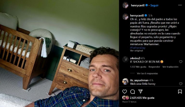 Henry Cavill revela que se convertirá en padre