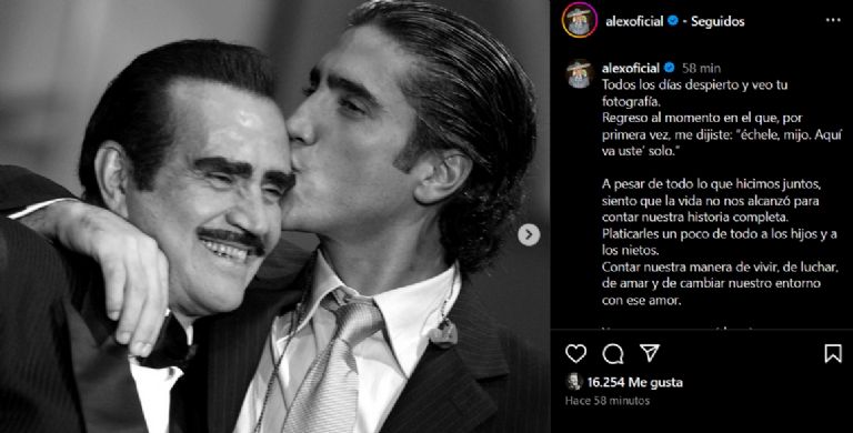 Alejandro Fernández le dedica mensaje a Vicente Fernández
