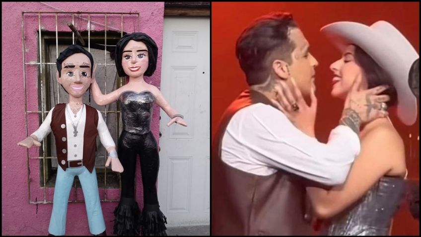 Crean piñata viral de Ángela Aguilar y Christian Nodal: "25% argentina, 75% chapulina"