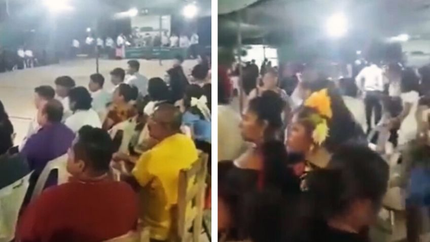 VIDEO: Balacera por fuera de fiesta de graduación causa pánico en Oaxaca; hay un muerto
