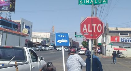 Instalan señalamientos para los taxis ‘ruleteros’ tras manifestación en Cajeme, Sonora