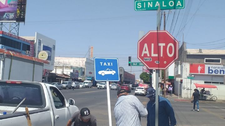 Instalan señalamientos para los taxis ‘ruleteros’ tras manifestación en Cajeme, Sonora