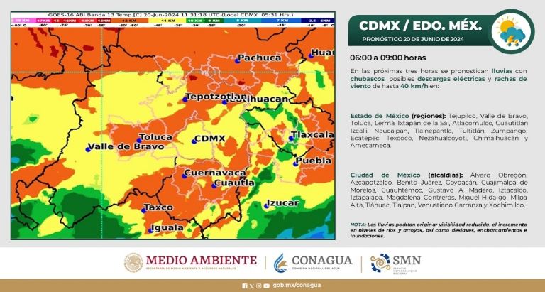 Clima en CDMX hoy 20 de junio
