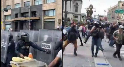 VIDEO: Policías y comerciantes se agarran hasta con los elotes en Eje Central