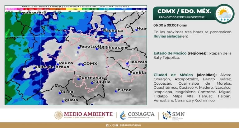 Clima en CDMX hoy 22 de junio