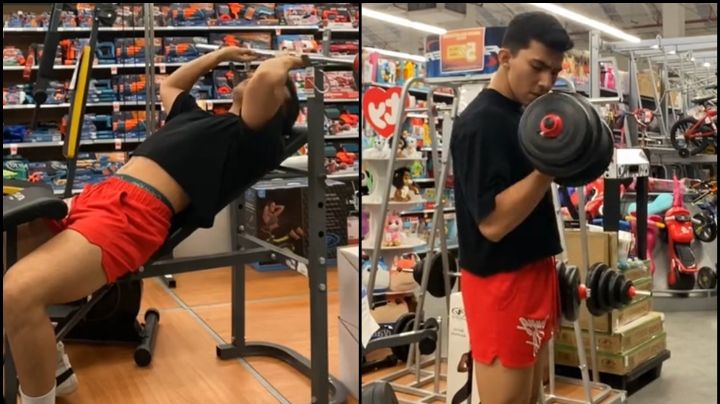 Tiktoker se vuelve viral por hacer rutina de ejercicios en tienda departamental