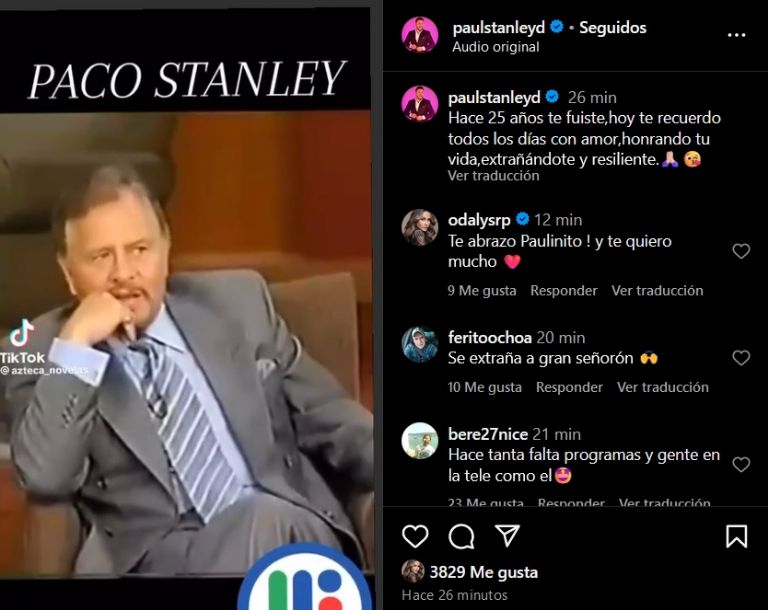 Paul Stanley envía conmovedor mensaje por la muerte de Paco Stanley
