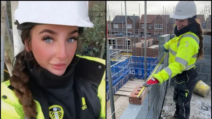 Universitaria abandona su carrera de veterinaria para cumplir su sueño de ser albañil