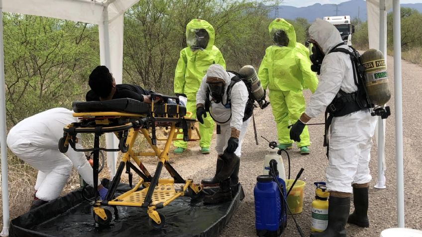 Bomberos Navojoa y Álamos se capacitan sobre derrames de ácidos sulfúricos