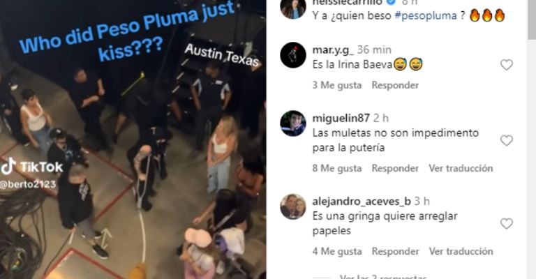 Peso Pluma besa a misteriosa mujer tras concierto