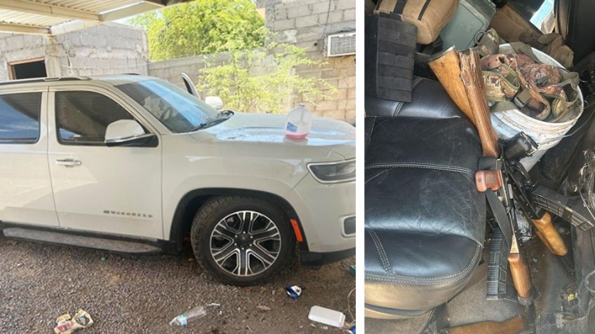 Golpe al crimen en Sonora: Aseguran en cateo armas largas, autos blindados y explosivos