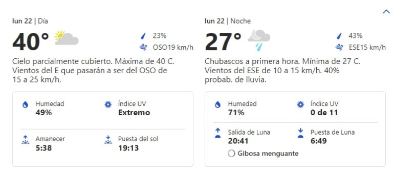 Clima en Ciudad Obregón HOY lunes 22 de julio 2024. Foto: The Weather Channel