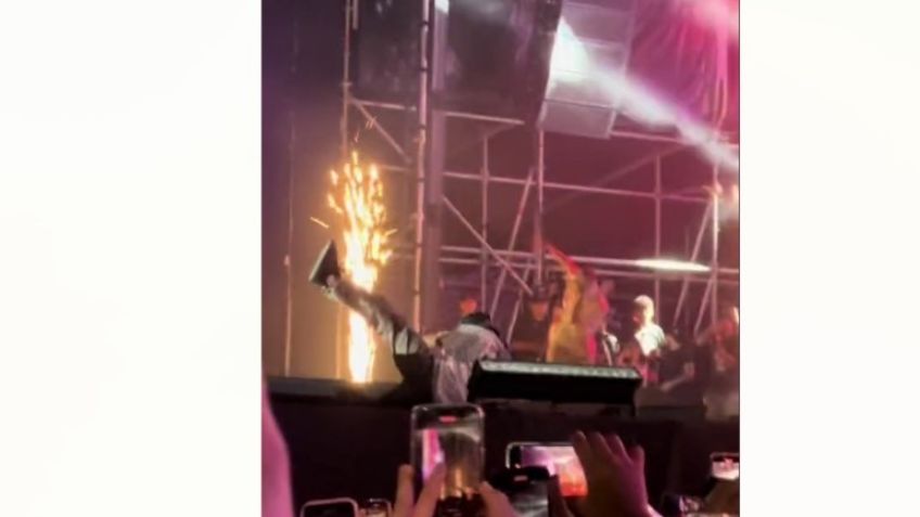 VIDEO: Natanael Cano sufre aparatosa CAÍDA en pleno concierto en Monterrey