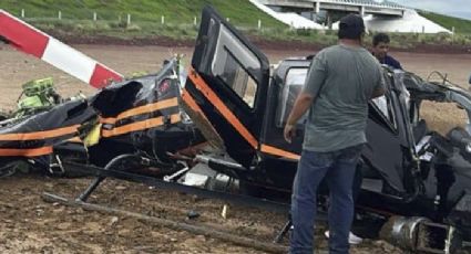 VIDEO: Helicóptero colisiona en Jalisco durante vuelo de prueba; hay cuatro heridos