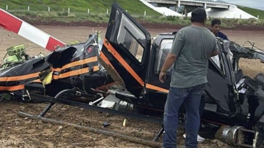 VIDEO: Helicóptero colisiona en Jalisco durante vuelo de prueba; hay cuatro heridos