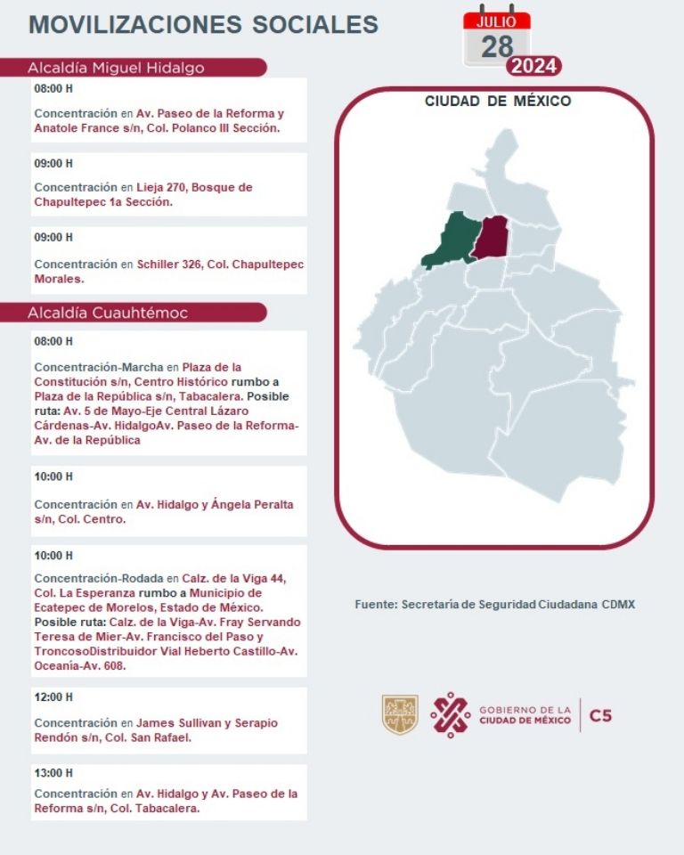 Tráfico en CDMX hoy 28 de julio