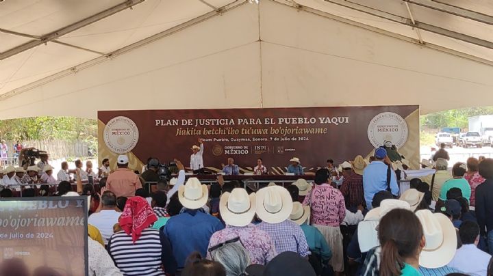 Yaquis piden más tierras y agua; Claudia Sheinbaum promete continuidad