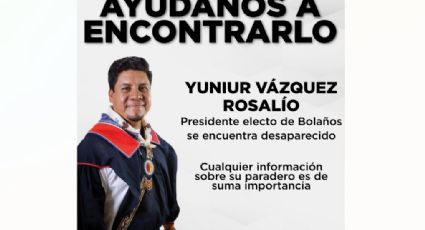 Desaparece Yuniur Vázquez Rosalío, presidente electo de Bolaños; piden ayuda para hallarlo