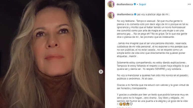 Rebecca de Alba niega ser lesbiana