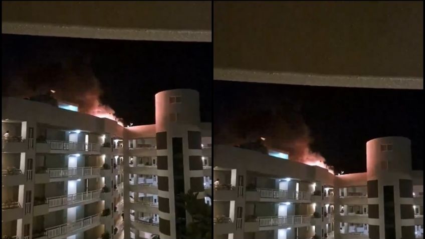 FUERTES IMÁGENES: Caída de helicóptero provoca incendio en hotel; no hay heridos