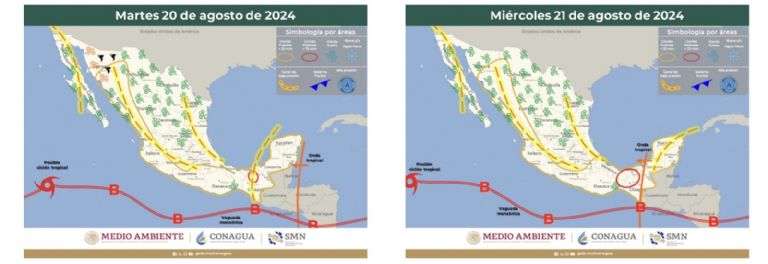 Clima en Sonora para el martes 20 y miércoles 21 de agosto. Foto: Conagua