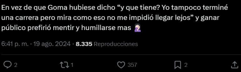 Hunden a Gomita por mentir acerca de su nivel de estudios