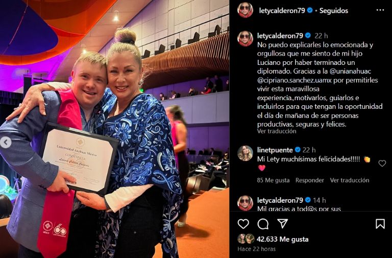 Hijo de Leticia Calderón termina un diplomado