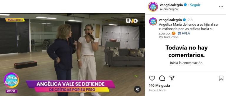 Angélica Vale respondió a las críticas hacia la pérdida de peso