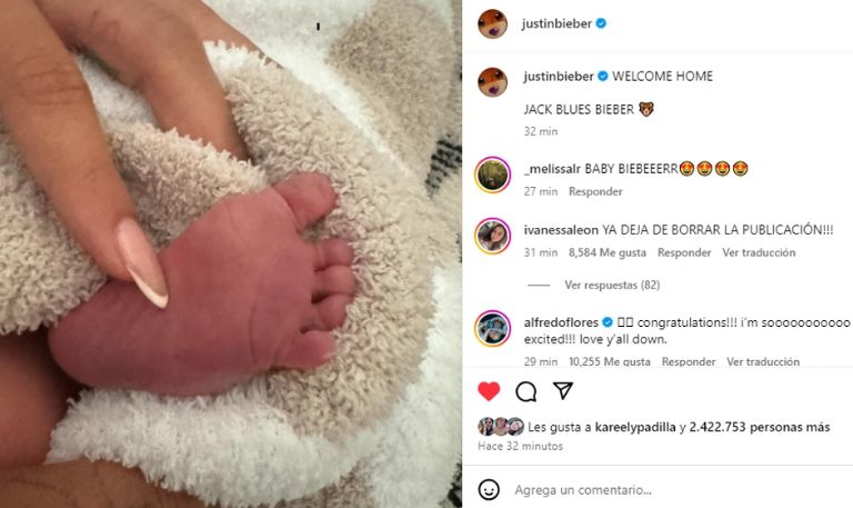 Justin Bieber anuncia el nacimiento de su primer hijo