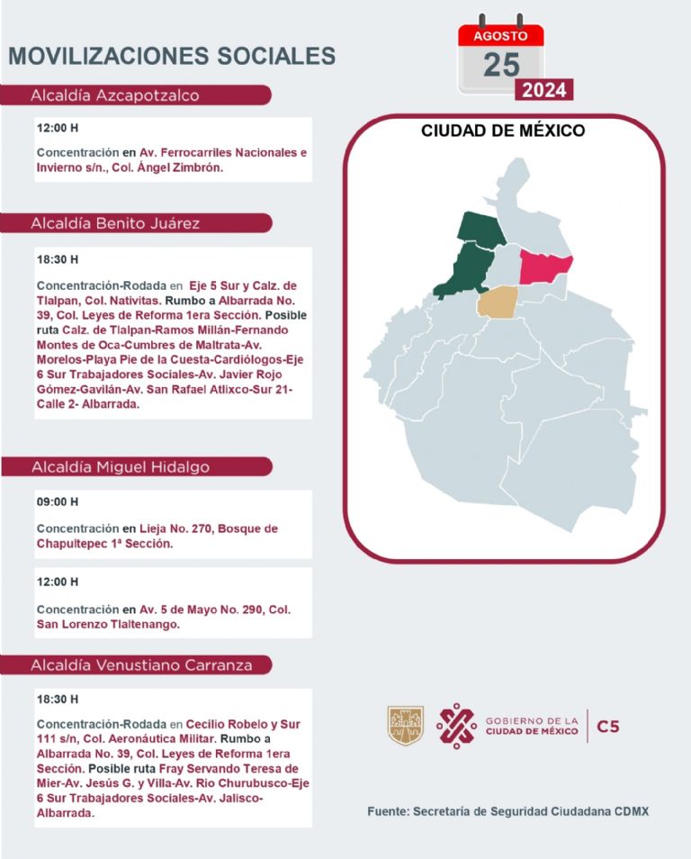 Tráfico en CDMX hoy 25 de agosto