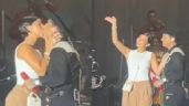 Foto ilustrativa de la nota titulada VIDEO: Ángela Aguilar desmiente embarazo en concierto de Nodal y reafirma su amor con beso