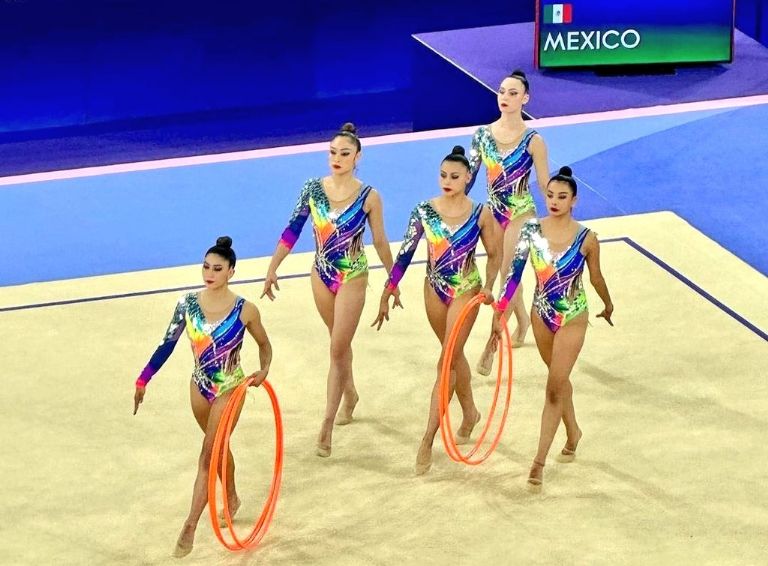 México tuvo su gran debut en Gimnasia Rítmica este viernes. Foto: Internet