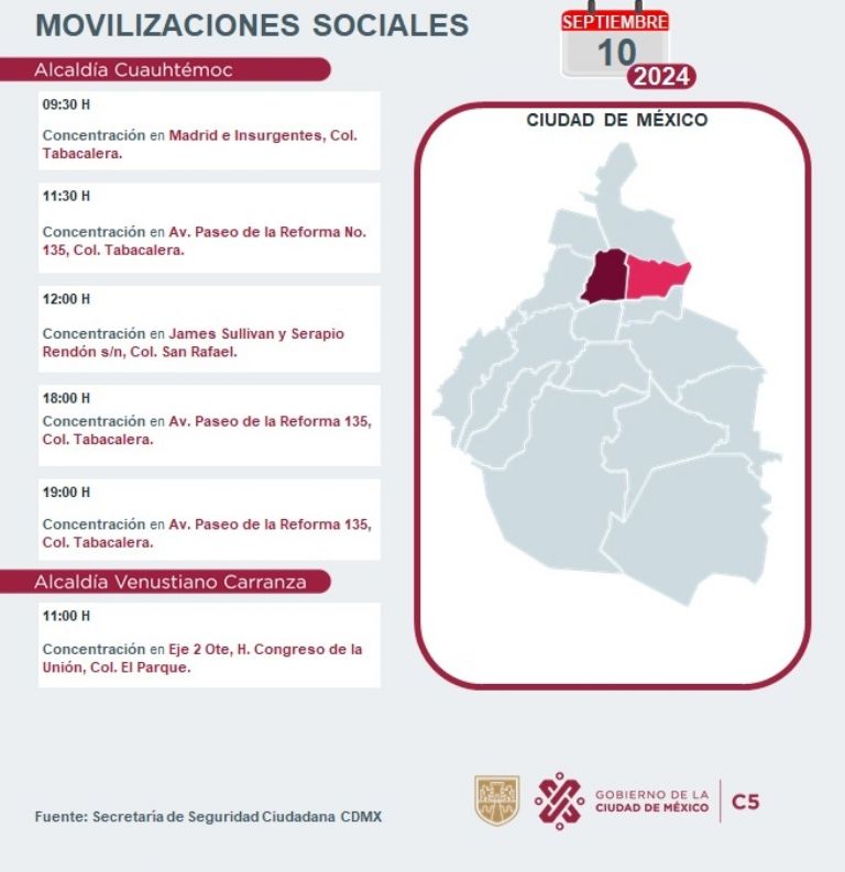 Tráfico en CDMX hoy 10 de septiembre