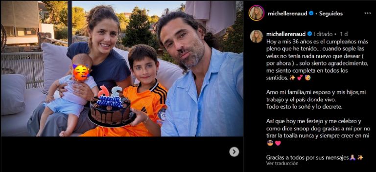 Michelle Renaud llega a sus 36 años llena de plenitud