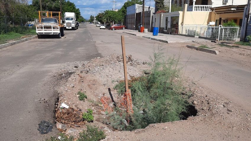 Zanjas olvidadas en el municipio de Navojoa, un riesgo para los conductores