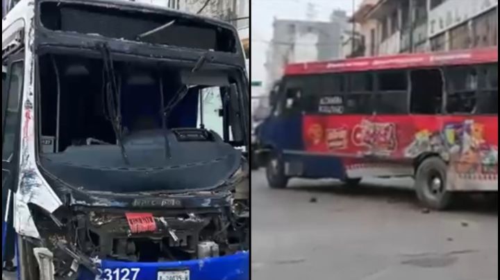 Terrible choque de autobuses deja un saldo de 10 heridos en Tampico; algunos son menores