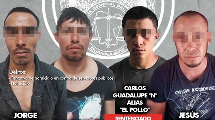 Dan 60 años de prisión a cuatro sujetos que intentaron matar a policías en Guanajuato