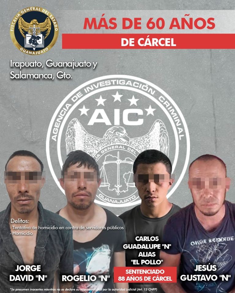 Los cuatro individuos sentenciados por intento de homicidio 