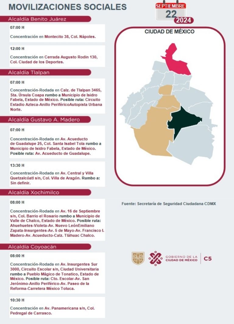 Tráfico en CDMX hoy 22 de septiembre