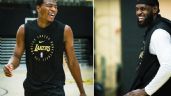Foto ilustrativa de la nota titulada LeBron James y su hijo se preparan para una temporada histórica con Lakers